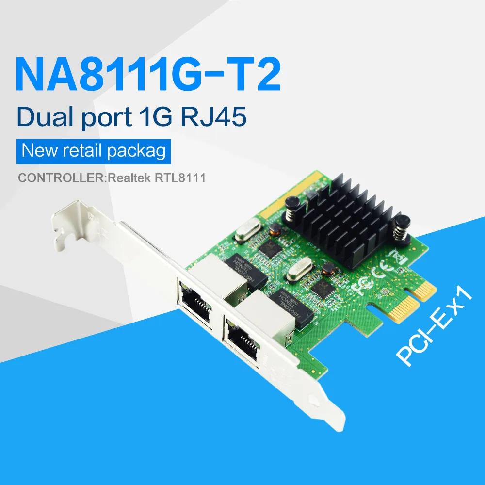 NA8111G-T2  Ʈ ⰡƮ Ʈũ ī, PCI-E X1, RTL8111G, 8111H, 2 Ʈ